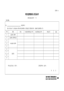 2016年新修订的“重庆市建设工程质量责任表、监理表及房屋建筑工程质量验收表“监理表