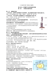 2018人教版生物八年级下册复习提纲
