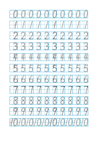 一年级数学-数字描红田字格带笔画提示[1]