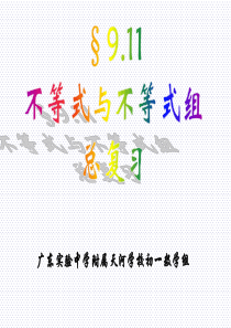 9.11不等式与不等式组总复习(1)