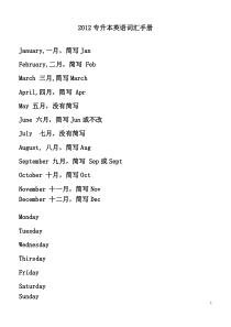 福建专升本英语词汇手册