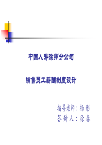 最新中国人寿徐州分公司销售员工薪酬制度设计