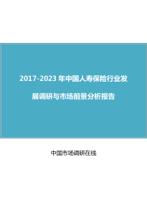 中国人寿保险行业调研