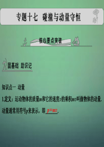 【大高考】2016届高考物理 专题十七 碰撞与动量守恒课件