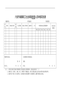 六安市城镇职工社会保险新增人员申报花名册
