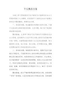 个人整改方案