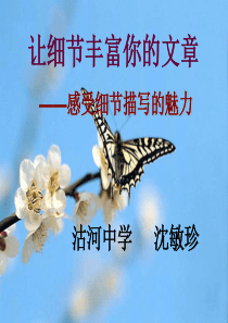 让细节丰富你的文章     ――感受细节描写的魅力