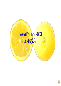 PowerPoint2003基础教程