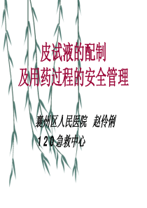 皮试液的配制及用药过程的安全管理赵伶俐