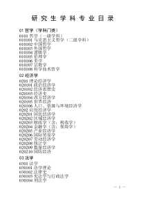 研-究-生-学-科-专-业-目-录