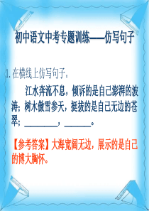 初中语文中考专题训练――仿写句子ppt课件