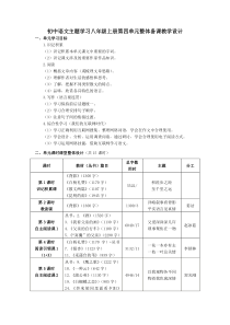 初中语文主题学习八年级上册第四单元整体备课设计