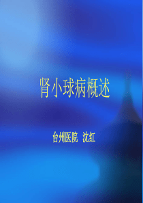 肾小球疾病概述.沈