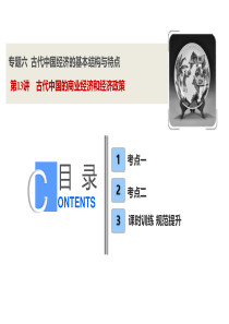 2019年高考一轮复习课件：第13讲-古代中国的商业经济和经济政策