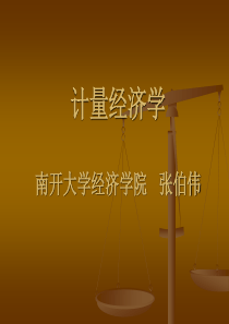 计量经济学课件(南开大学经济学院 张伯伟)