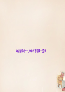 辽宁省2016中考语文专题复习-知识清单十一-文学名著导读一.