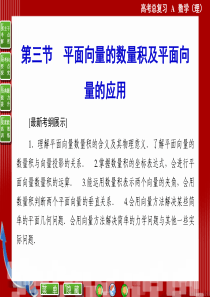 2015届高考数学(理科)一轮总复习课件：4-3 平面向量的数量积及平面向量的应用(人教A版)