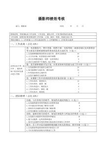 摄影师绩效考核表改