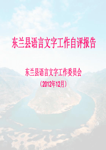 东兰县语言文字工作自评报告