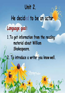 七年级英语He decided to be an actor课件