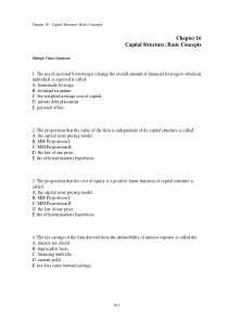 罗斯公司理财题库cha16