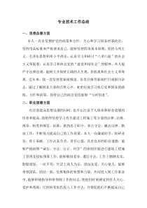 评审建筑工程中级工程师职称专业技术工作总结