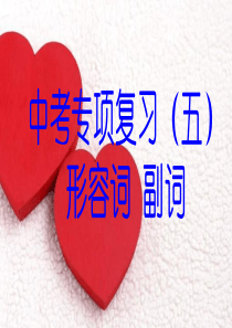 中考专题复习--形容词副词
