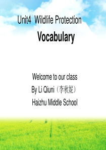 高一英语必修2unit4wildlife-protection词汇课