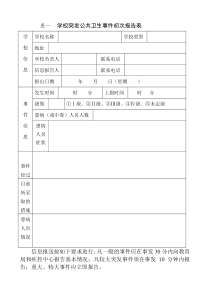 学校突发公共卫生事件报告表