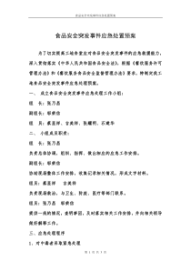 工地食堂食品安全突发事件应急处置预案