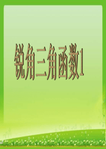 _锐角三角函数定义及性质