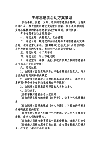 青年志愿者活动方案策划