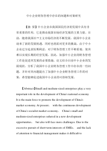 中小企业财务管理中存在的问题和对策研究