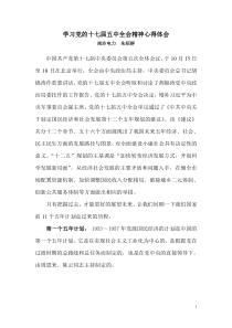 学习党的十七届五中全会心得体会