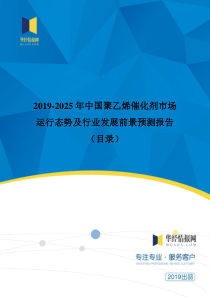 2019-2025年中国聚乙烯催化剂市场运行态势及行业发展前景预测报告