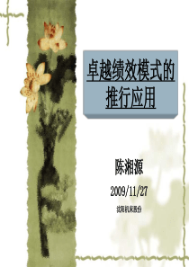 卓越绩效模式的推行应用