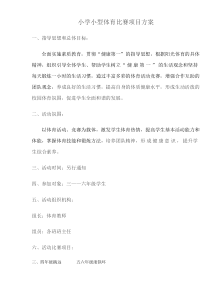小学小型体育比赛项目方案