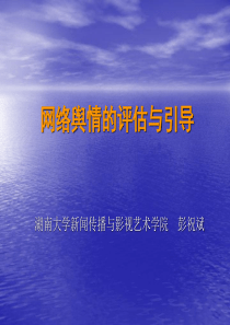 网络舆情的评估与引导