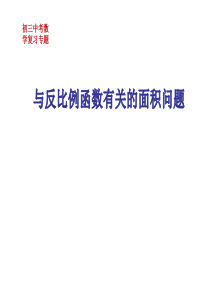 与反比例函数有关的面积问题(中考数学复习专题)