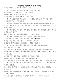 《论语》经典名句背诵90句