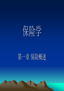 保险学CH1保险概述