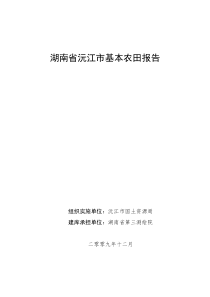 沅江市基本农田报告