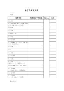 酒店质检表格