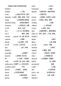 外研版九年级下册英语单词表