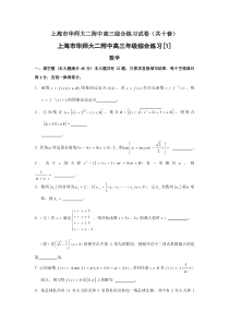 上海市华师大二附中高三数学综合练习试卷(共十套)