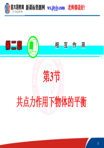 【学海导航】2013届高三物理一轮复习课件(人教版)：第2章  第3节  共点力作用下物体平衡