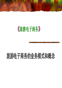 旅游电子商务业务模式和概念
