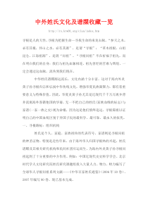 中外姓氏文化及谱牒收藏一览