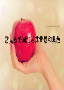 常见欧美词汇及其背景和典故