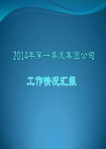 集团公司第一季度工作汇报